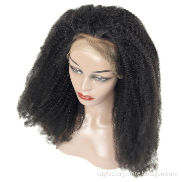 Kinky wigs human hair lace front curly,hd lace wigs 100% virgin human hair,Brazilian  Kinky Curly 4x4 Lace Closure human hair w